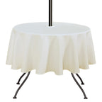 Saraflora Outdoor And Indoor Tablecloth -60 Inch Round Beige Wrinkle Free Washable Waterproof Table Cloth With Umbrella Hole And Zipper Round Table Cover For Spring/Summer/Patio/Picnic/Bbqs/Party