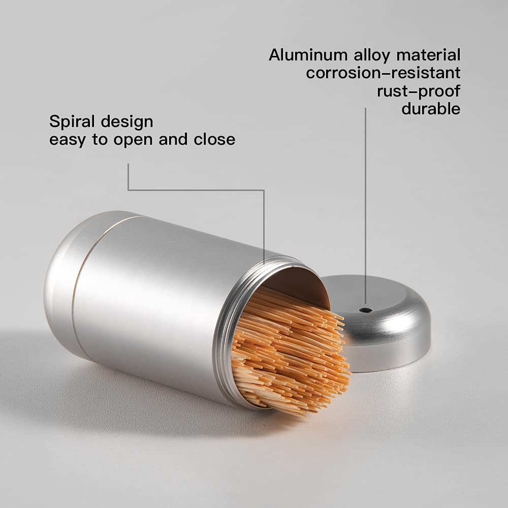 Bami-Lee House Toothpick Holder Dispenser,Toothpick Storage Container,Toothpick Dispenser For Home Aluminum Alloy