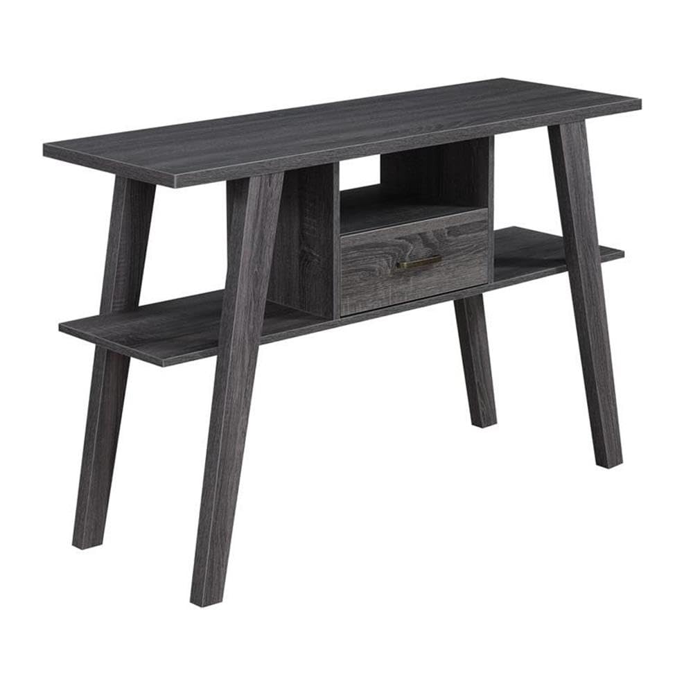 Convenience Concepts Newport Mike W Console Table with Drawer, Weathered Gray