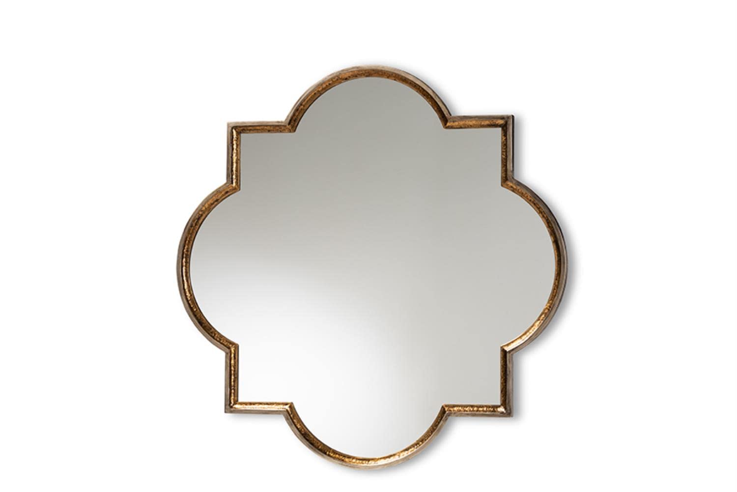 Baxton Studio Bronze and Gold Finished Metal Quatrefoil Accent Wall Mirror