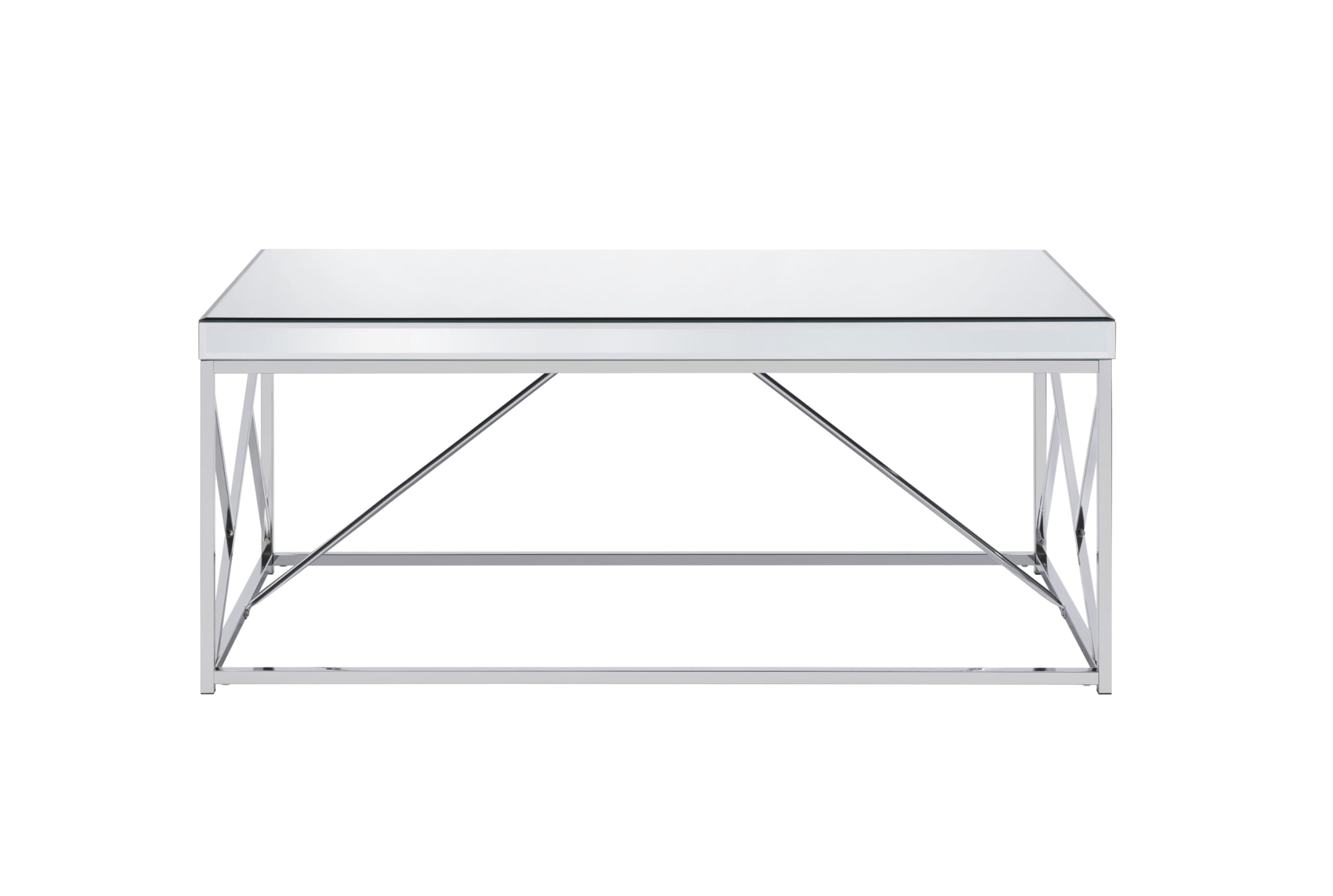 Steve Silver Co Evelyn Table, 47.25 x 24 x 20, Mirror, Shiny Chrome