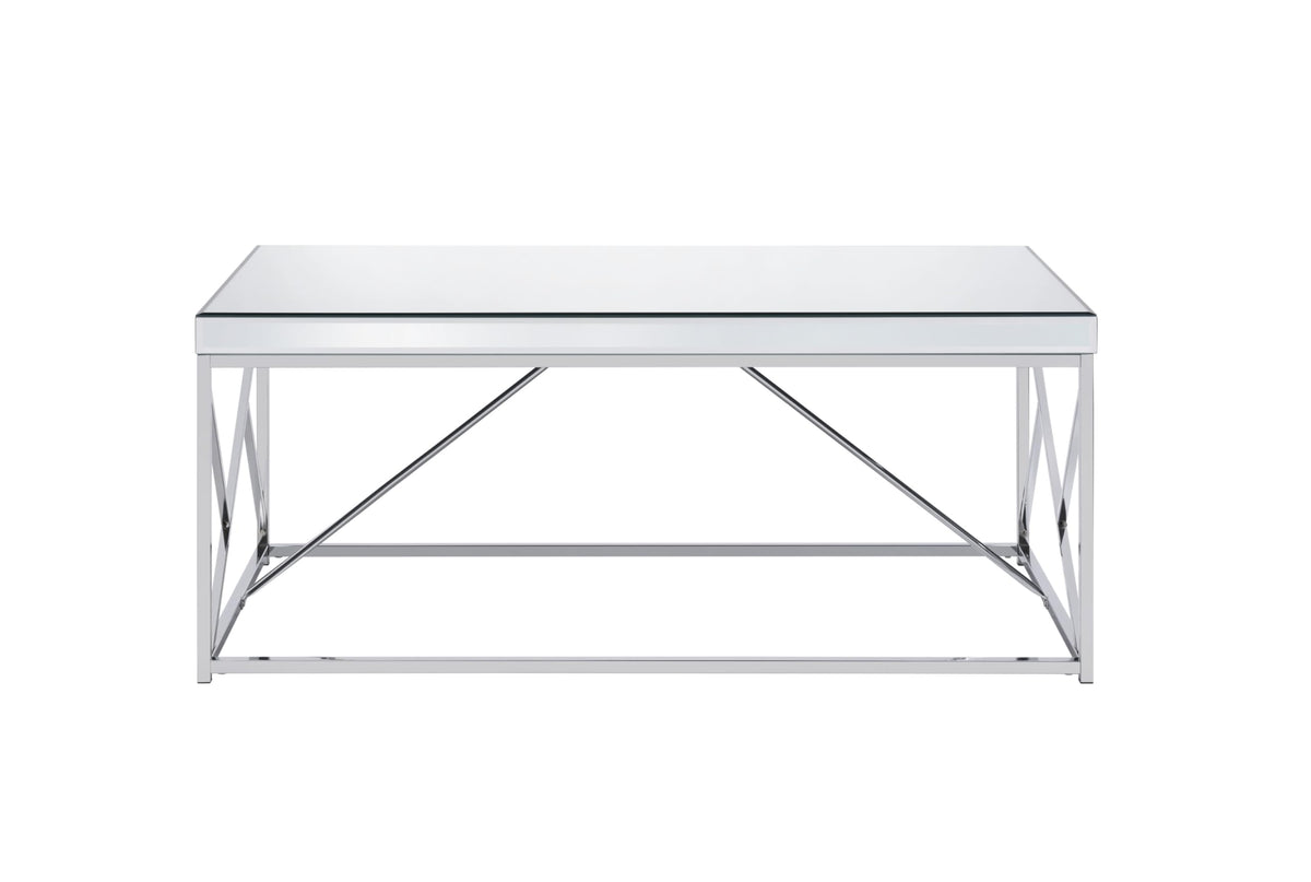 Steve Silver Co Evelyn Table, 47.25 x 24 x 20, Mirror, Shiny Chrome