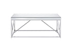 Steve Silver Co Evelyn Table, 47.25 x 24 x 20, Mirror, Shiny Chrome