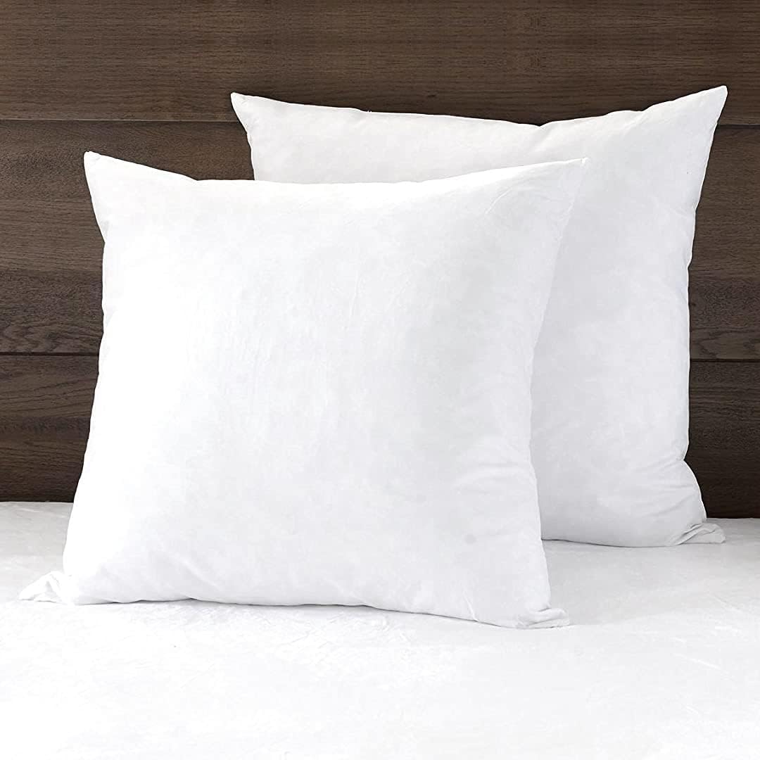 Apsmile 22X22 Down Feather Throw Pillow Inserts 2 Pack - Premium Soft Cotton Euro Square Decorative Pillow Core Set For Bed, Sof