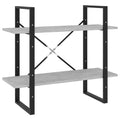 vidaXL 2-Tier Book Cabinet Concrete Gray 31.5x11.8x27.6 Chipboard