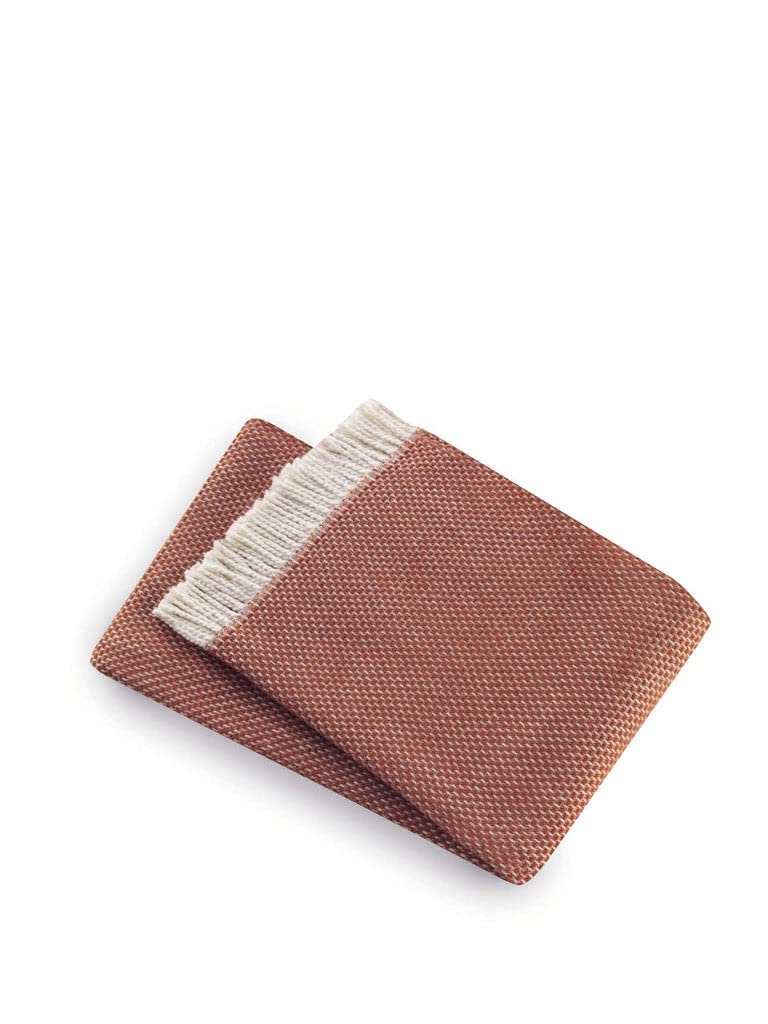 HomeRoots Cotton/Acrylic Soft Terracotta Links Pattern Throw Blanket