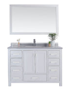 Laviva Wilson 48 - White Cabinet White Stripes Marble Countertop