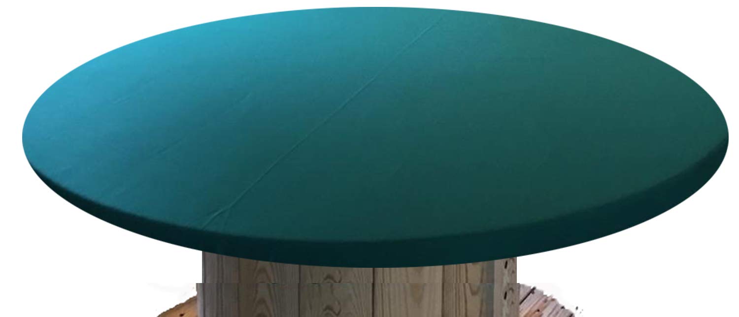 Felt Poker Table Cover - Patio Tablecloth Bonnet With Elastic Band- For Round 36 Inch Table - Patio Table (Green, 48 Inch Round)