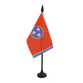 Tennessee Table Flag 4' X 6' - Us State Of Tennessee Desk Flag 15 X 10 Cm - Black Plastic Stick And Base - Az Flag
