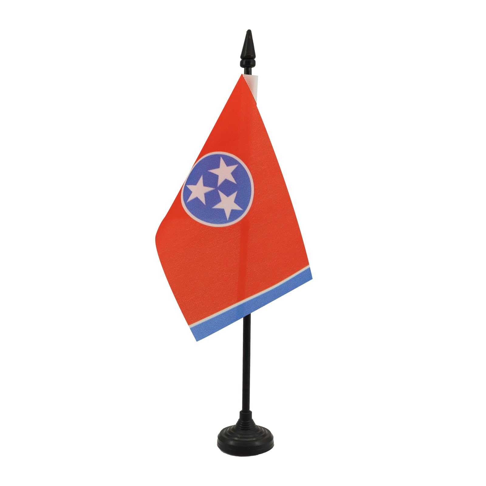 Tennessee Table Flag 4' X 6' - Us State Of Tennessee Desk Flag 15 X 10 Cm - Black Plastic Stick And Base - Az Flag