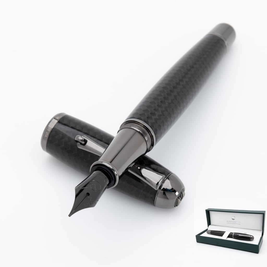 Monteverde Super Mega Carbon Fiber/Gunmetal Trim Fountain Pen - B