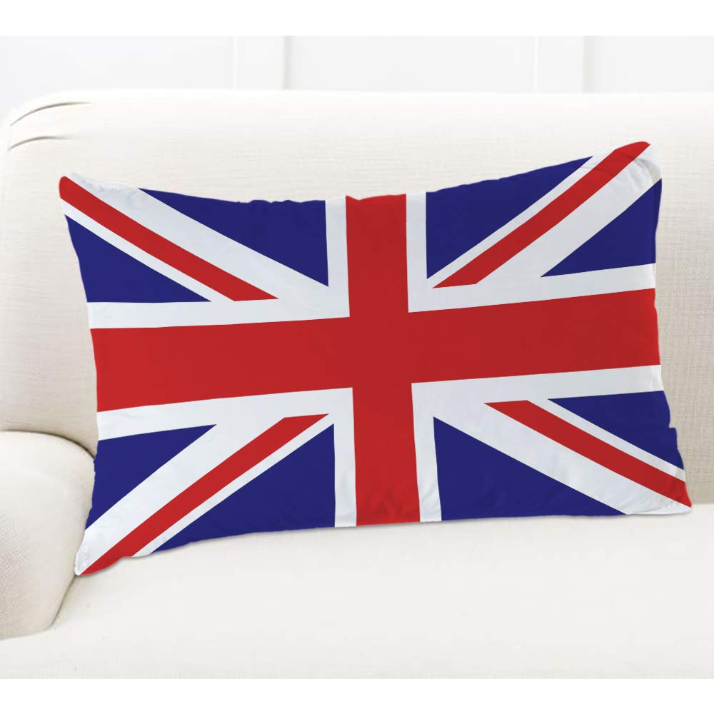 Ekobla Throw Pillow Cover The Union Jack British Flag United Kingdom Flag Patriotic Style Decor Lumbar Pillow Case Cushion For S