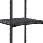 vidaXL Black Poly Rattan Storage Shelf - Versatile 5-Tier Display Rack for Living Room, Bedroom and Patio - Compact, Durable and Easy-to-Clean