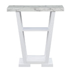 Convenience Concepts Newport V Console Table 31.5" - Modern Sofa Table with Storage Shelves, Narrow Entryway Hall Table for Living Room, White Faux Marble/White