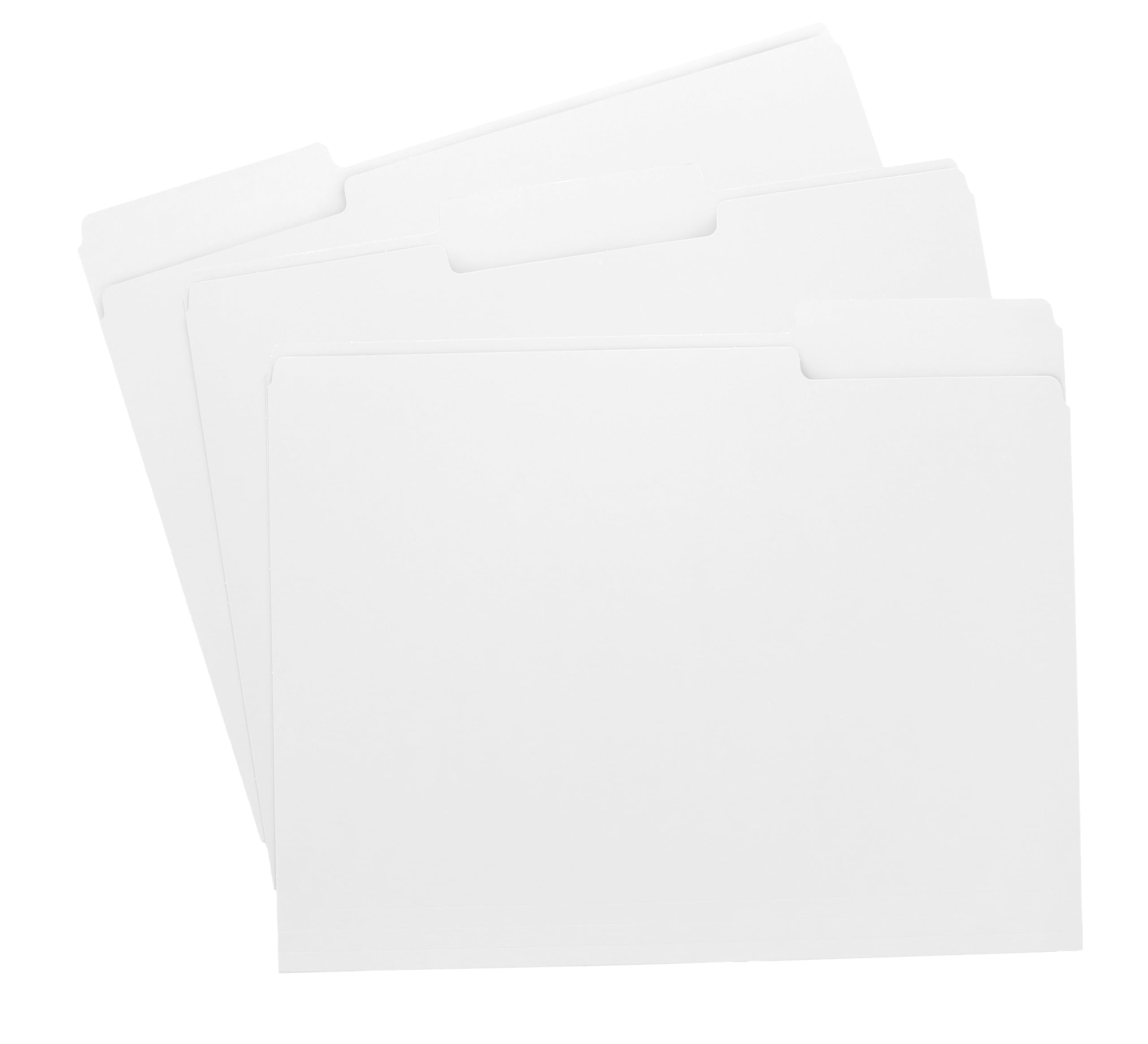 White File Folders, 1/3-Cut Tabs, Letter Size, 12-Pack - Durable Office Filing Folders For Documents, Papers, And Organization