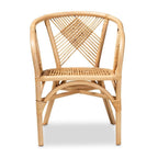 Baxton Studio Kagama Modern Bohemian Natural Brown Rattan Dining Chair