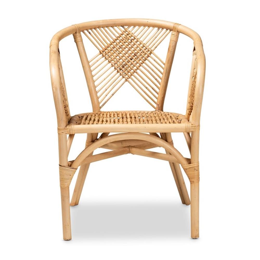Baxton Studio Kagama Modern Bohemian Natural Brown Rattan Dining Chair