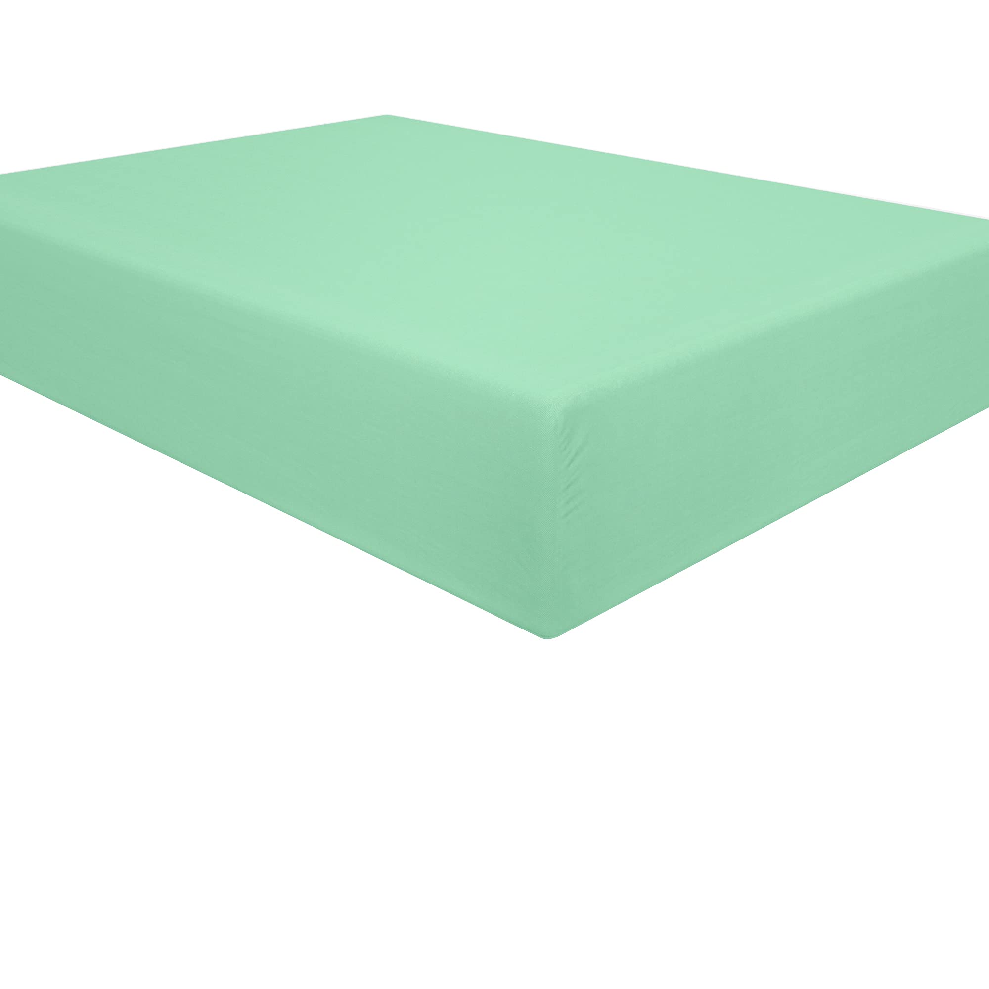 Ntbay 100% Brushed Microfiber Twin Extra-Long Fitted Sheet, 1800 Super Soft And Cozy, Wrinkle, Fade, Stain Resistant Deep Pocket Fitted Bed Sheet Only, Sea Green