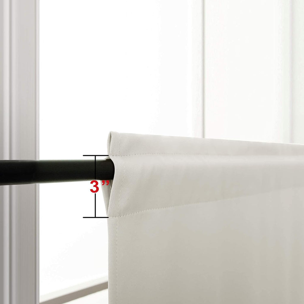 Koufall Short Curtains 30 Inches Long For Bathroom Set Of 2 Panels Cafe Tier Curtains Blackout Room Darkening Rod Pocket Cream Beige Curtains 30 Inch Length For Small Windows Kitchen 52X30