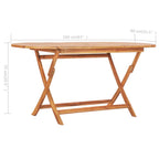 vidaXL Foldable Patio Dining Table, Indoor/Outdoor Use, Fine Sanded Teak Hard Wood, Weather-Resistant, Versatile Color Options, Easy Maintenance, 62.9"x31.4"x29.5"