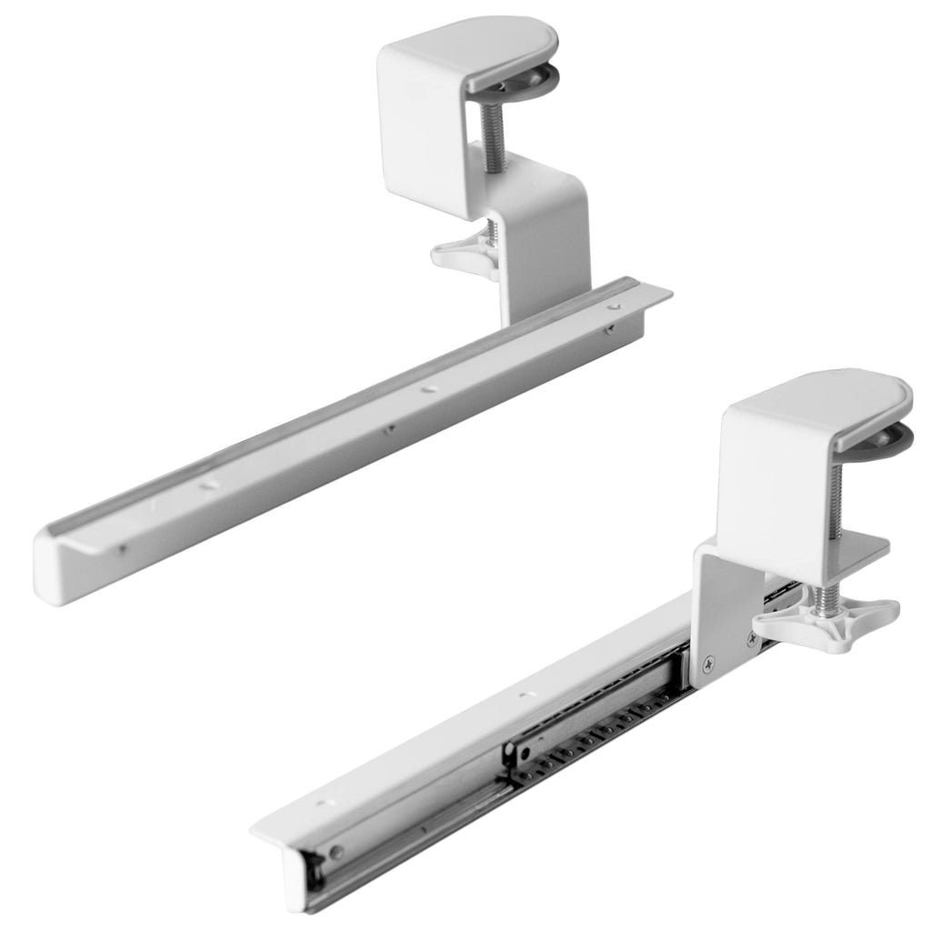 Vivo Clamp And 12 Inch Rail Set For Diy Custom Wooden Keyboard Trays (Tray Not Included), Under Desk Pull Out Slider Track With