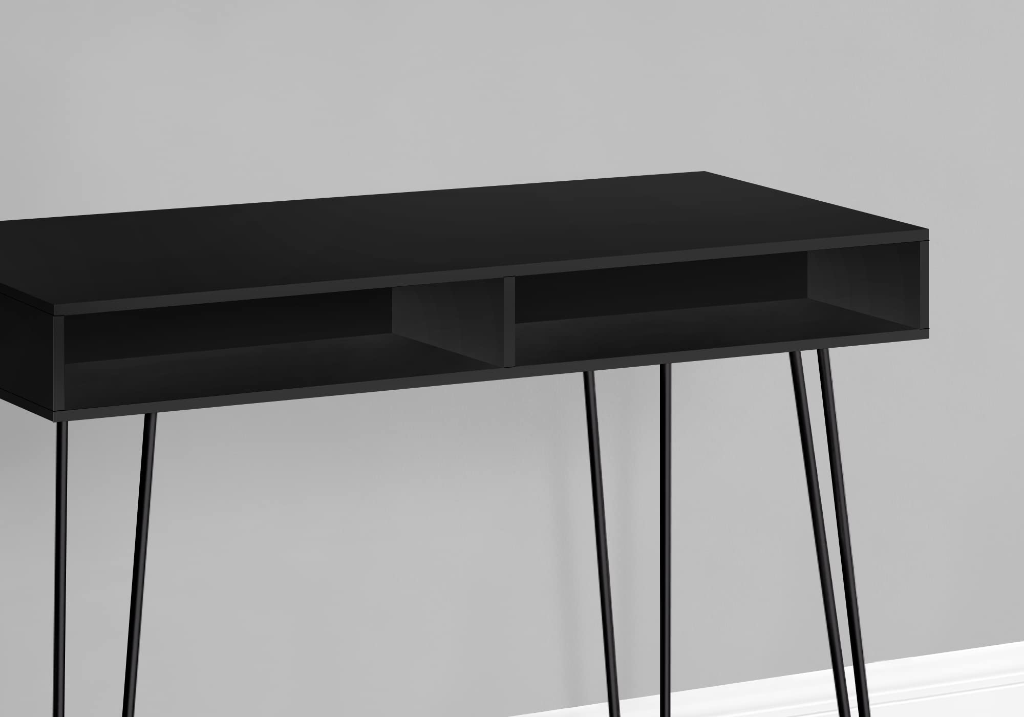 Monarch Specialties 7771 Computer Desk, Home Office, Laptop, Left, Right Set-up, Storage Drawers, Work, Laminate, Contemporary, Modern Desk-40 L Black Black Metal, 40' L x 19.75' W x 30' H
