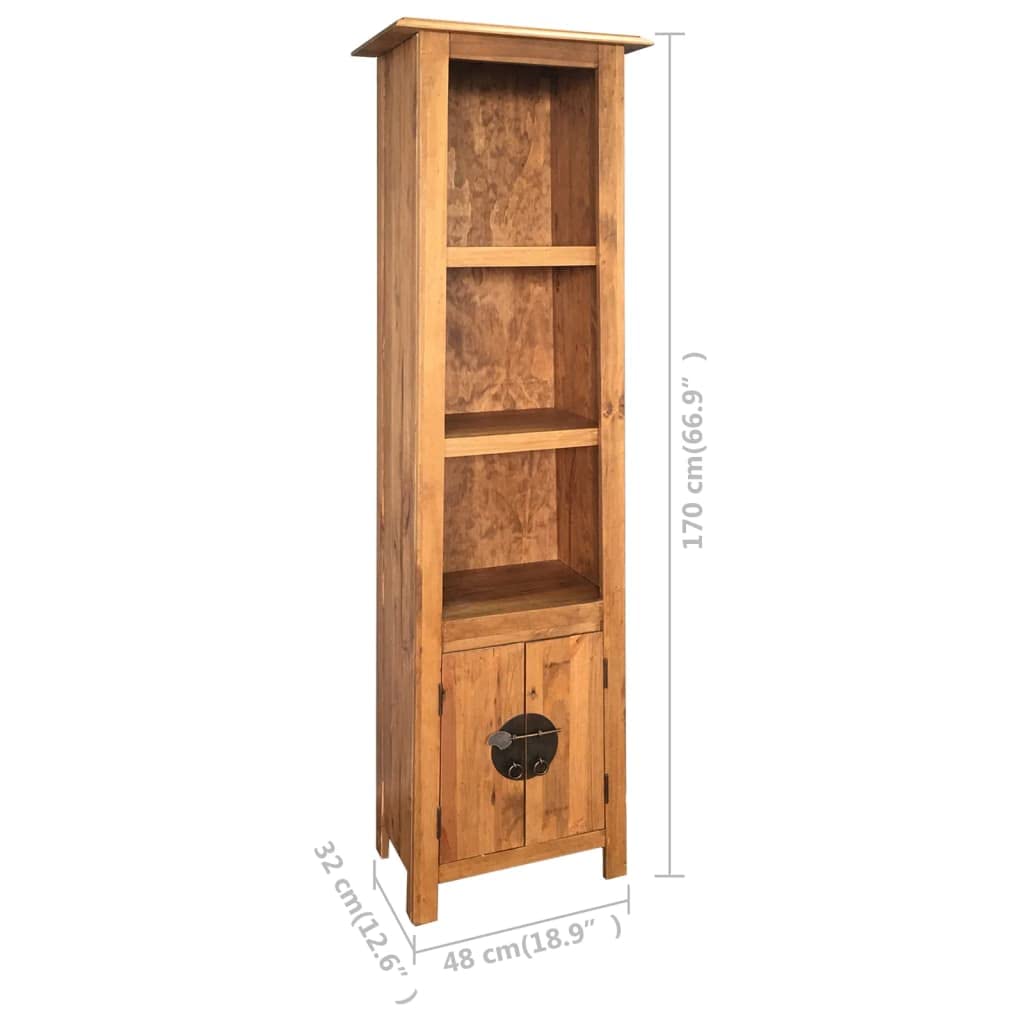 vidaXL Freestanding Bathroom Cabinet - Retro-Style, Solid Pinewood Storage Unit with 2 Shelves & 1 Compartment, Perfect for Bathroom, Bedroom, & Living Room
