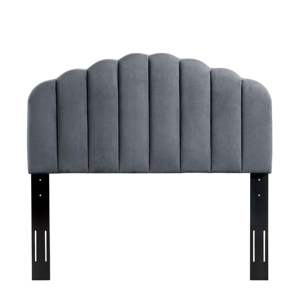 Modway Veronique Twin Modern Performance Velvet Headboard In Charcoal
