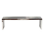 Gridiron Silver Large Stainless Steel Bench by Modway