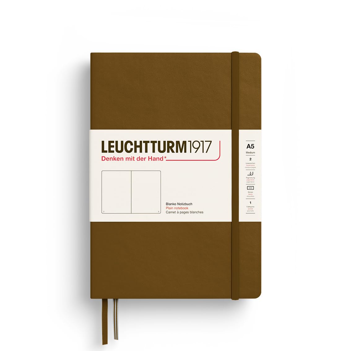 Leuchtturm1917 - Notebook Hardcover Medium A5-251 Numbered Pages For Writing And Journaling - Thinking Ahead (Plain Paper, Spice
