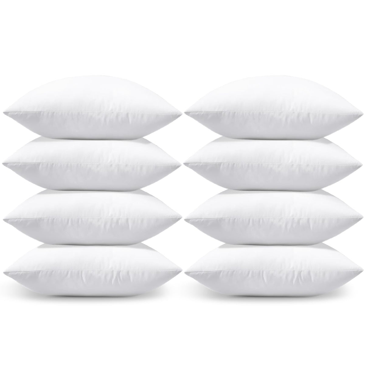 Otostar Pack Of 8 Throw Pillow Inserts, 20 X 20 Square Cushion Inner Soft Fluffy Plump Stuffer Cushion Pads White Decorative Pil
