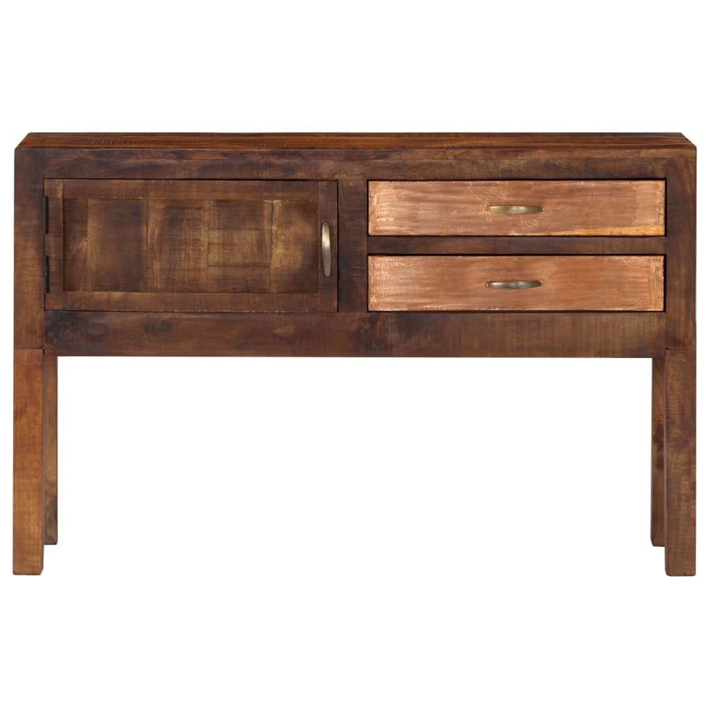vidaXL Vintage Sideboard | Solid Mango Wood | Polished and Lacquered | Organized Storage | Two Drawers and One Door Cabinet | Size: 46.5&quot;x11.8&quot;x29.5&quot;