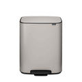 Brabantia Bo Pedal Bin 2 x 7.9 Gallon/30L (Soft Gray), SoftClosing Kitchen Garbage Can, StepOn Trash Can with Removable Inner 
