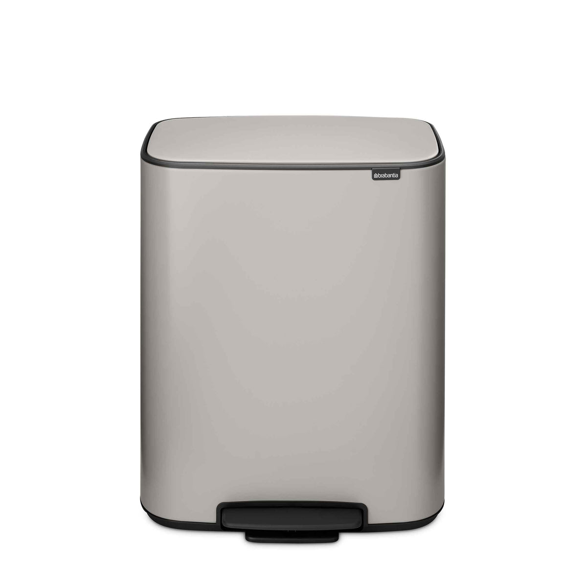 Brabantia Bo Pedal Bin 2 x 7.9 Gallon/30L (Soft Gray), SoftClosing Kitchen Garbage Can, StepOn Trash Can with Removable Inner 
