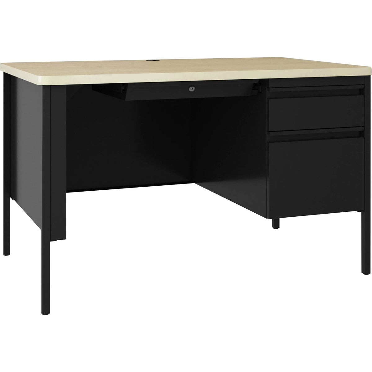 Lorell Fortress Series 48&quot; Right Pedestal Desk - 48&quot; x 29.5&quot; x 30&quot;