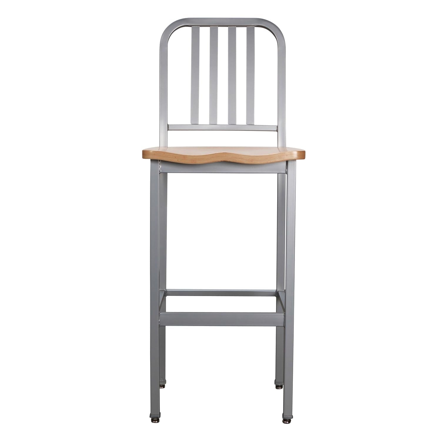 Frazier Metal Barstool Silver Set Of 2