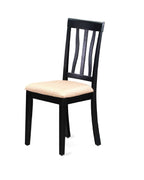 East West Furniture DLAN3-BCH-C 3 Piece Dining Room Table Set Contains a Round Kitchen Table with Dropleaf and 2 Linen Fabric Upholstered Dining Chairs, 42x42 Inch, Black & Cherry