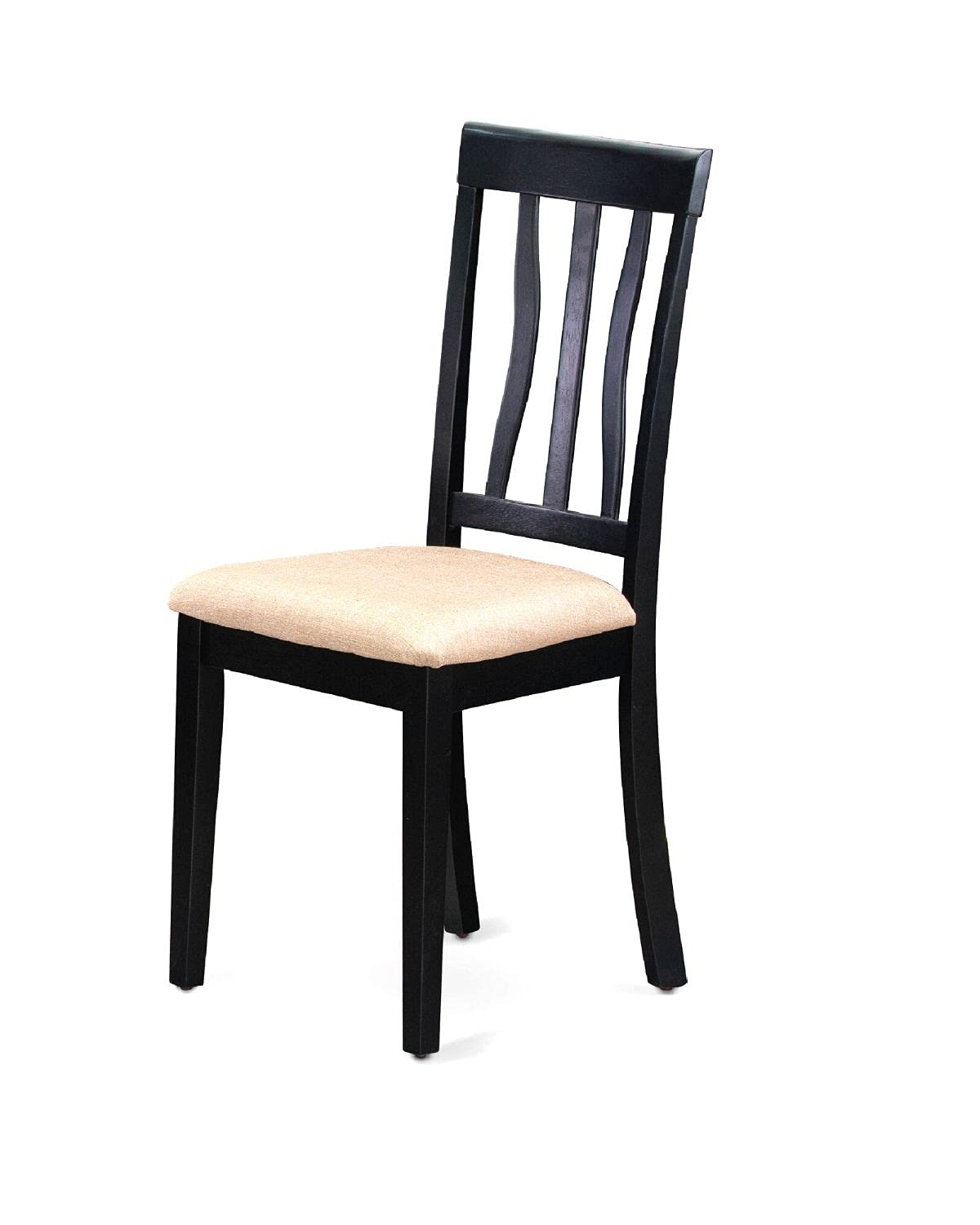 East West Furniture SHAN5-BLK-C 5 Piece Kitchen Table & Chairs Set Includes a Round Dining Room Table with Pedestal and 4 Linen Fabric Upholstered Chairs, 42x42 Inch, Black