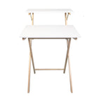 Casual Home 100% Solid Wood 2-Tier Folding 28" W Laptop Working Computer Desk, No Assembly Required