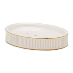 Pure Home + Living Beige Glazed Stone Soap Dish