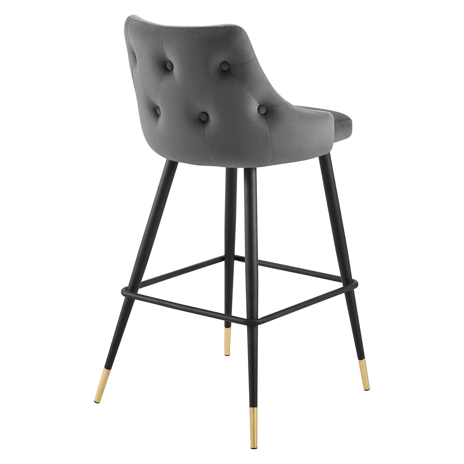 Modway Adorn Performance Velvet Bar Stool, Gray