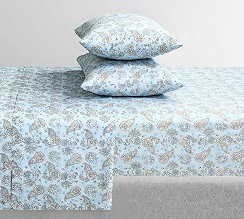 Feather & Stitch Softest 100% Cotton Sheets, King Size Sheet Sets, 4 Pc Set, 300 Thread Count Percale Weave Bedding, 16' Deep Pocket, Cooling Sheets, King Size Sheets, Breathable Bed Set (Diamond)