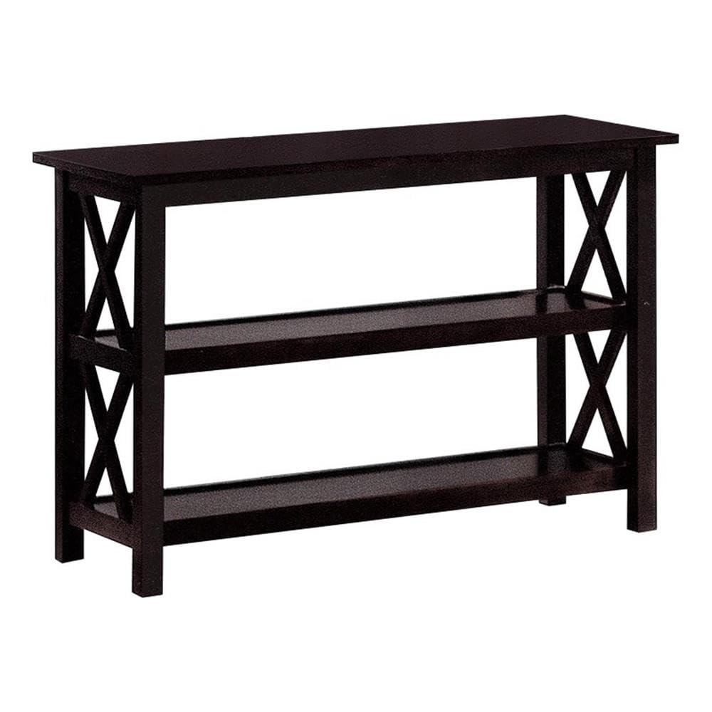 Coaster Home Furnishings 2-Shelf Entryway Console Table Living Room Sofa Table Mission Farmhouse Style Engineered Wood Eco-Friendly Laminate Merlot 5910