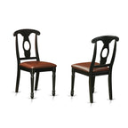 East West Furniture SHKE5-BLK-LC 5 Piece Modern Dining Table Set Includes a Round Kitchen Table with Pedestal and 4 Faux Leather Kitchen Dining Chairs, 42x42 Inch, Black