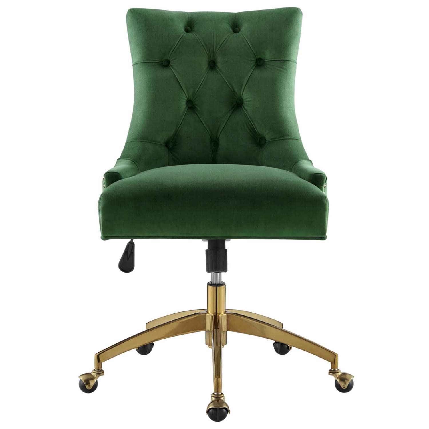 Regent Tufted Performance Velvet Office Chair - Thumbnail 4