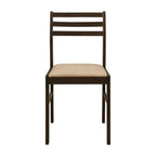 Coaster Home Furnishings 3-Piece Round Wood Dining Room Set Drop Leaf Extension Table Ladder Back Side Chairs Upholstered Seat Cushions Cappuccino and Tan 130005