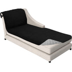 Sofa Shield Patented Chaise Slip Cover, Large Cushion Protector, Reversible Stain And Dog Tear Resistant Slipcover, Quilted Microfiber 102X34” Seat, Washable Covers For Dogs Pets Kids, Black Gray