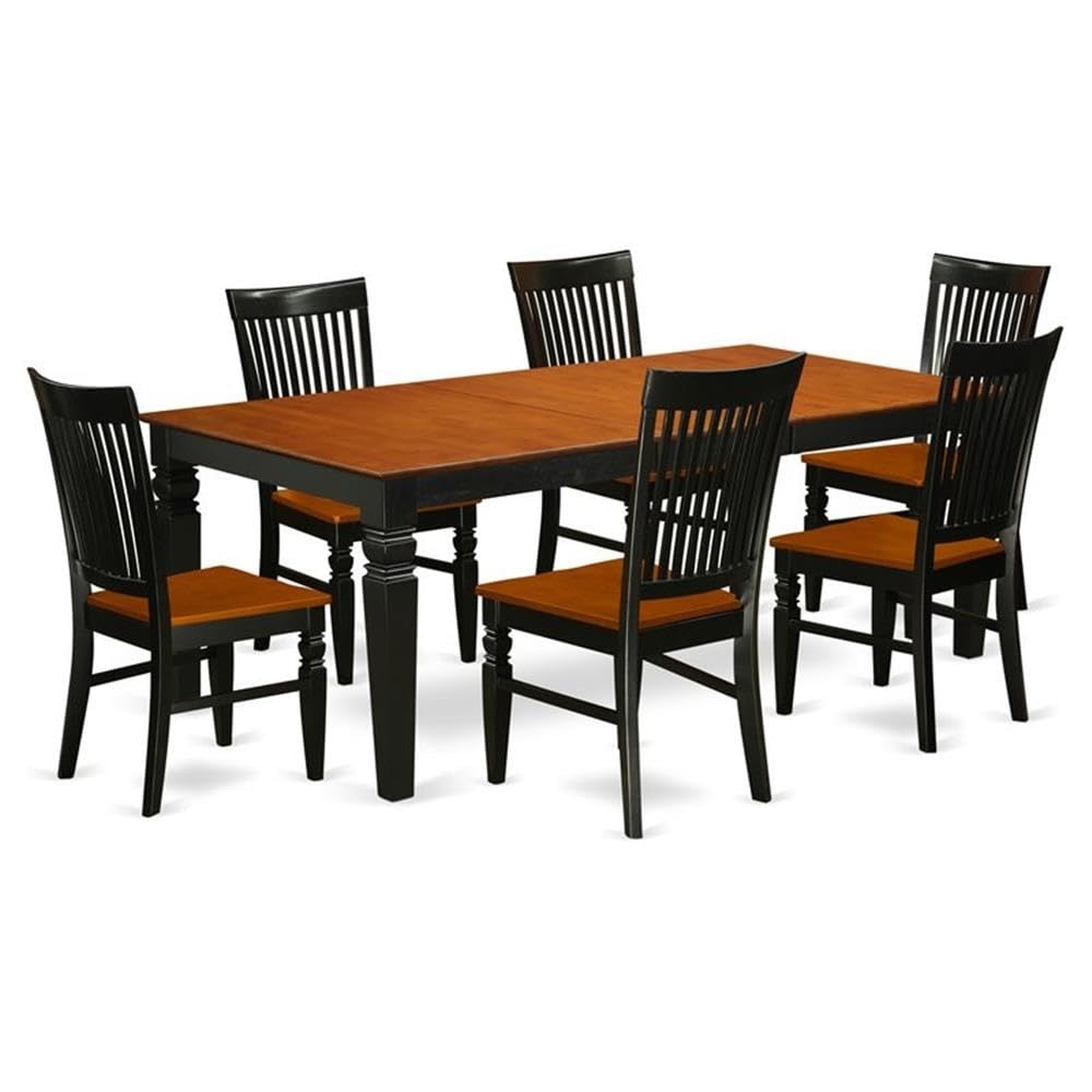 East West Furniture Lgwe7-Bch-W 7 Piece Kitchen Table Set