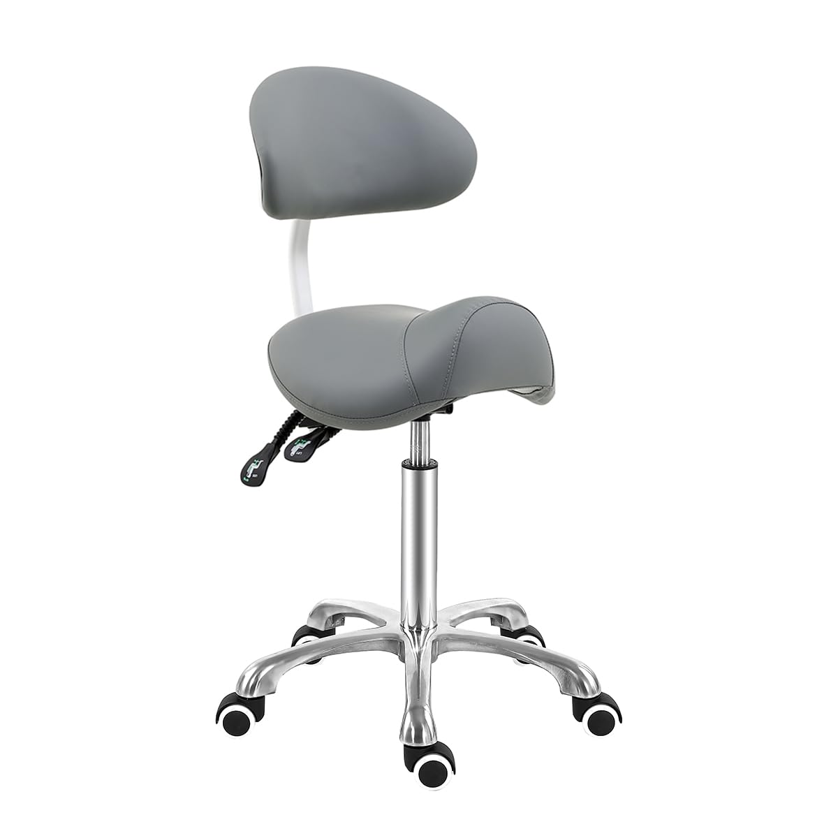 Antlu Saddle Stool Chair with Back Support - Ergonomic Esthetician Seat Saddle Stool for Salon Tattoo Spa Medical Dentist Clinic