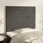 vidaXL Velvet Headboards 2 Pieces in Dark Gray - Classic Bed Frame Accessory, Engineered Wood and Solid Larch Wood Construction, Designed with Stylish Texture, California Prop 65 Compliant